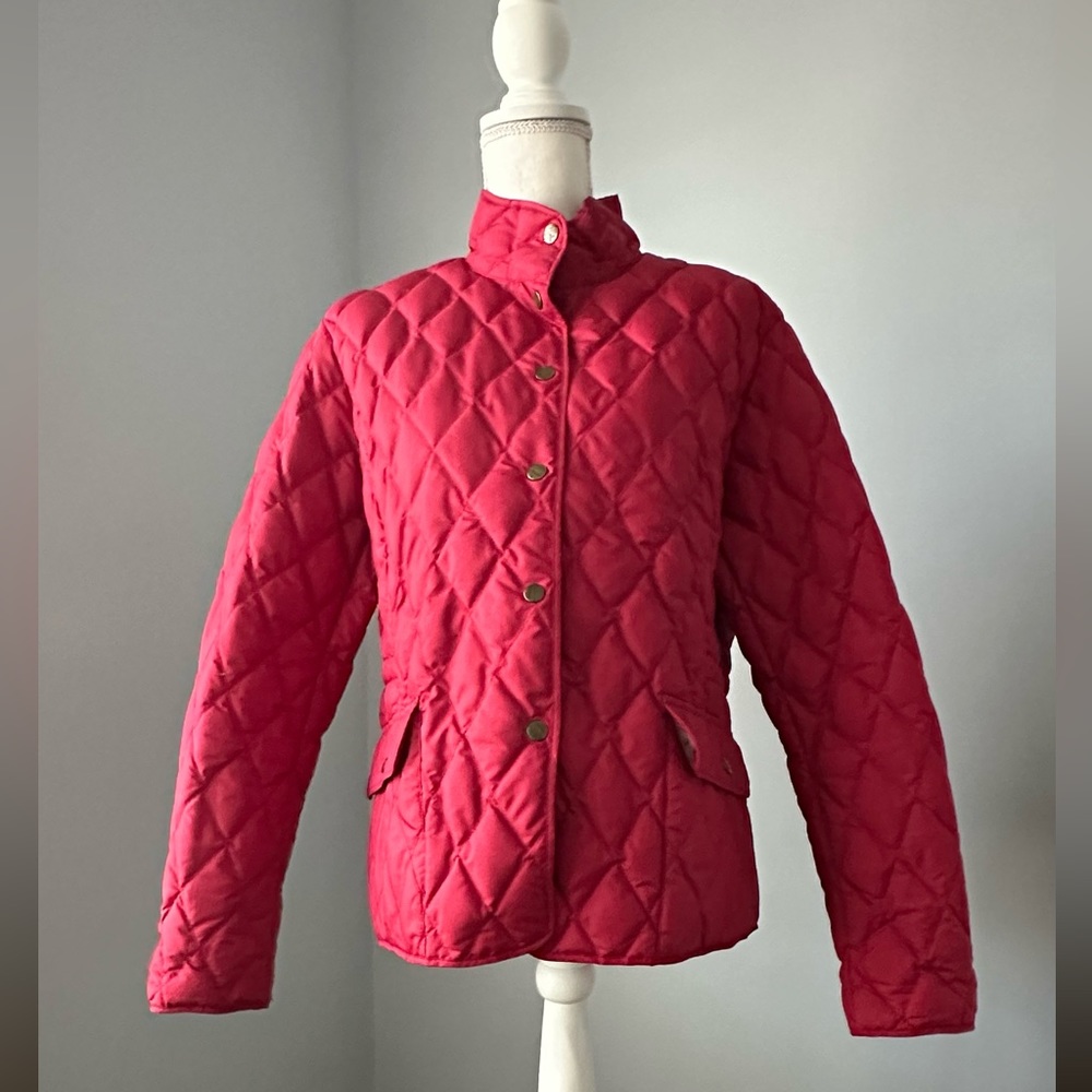 WOMENS EDDIE BAUER RED PREMIUM 550 Power Fill Quilted snap front jacket - Picture 3 of 12